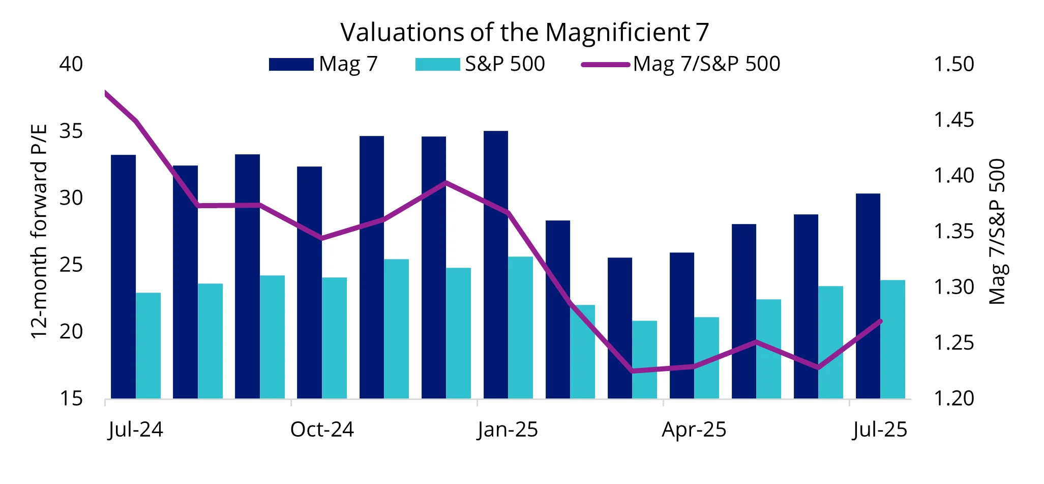 Magnificent 7 valuations revised closer to S&P 500