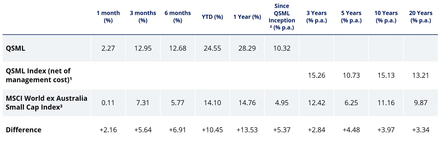 performance tabl QSML ETF index vs MSCI World ex Austalian small cap index 6.webp